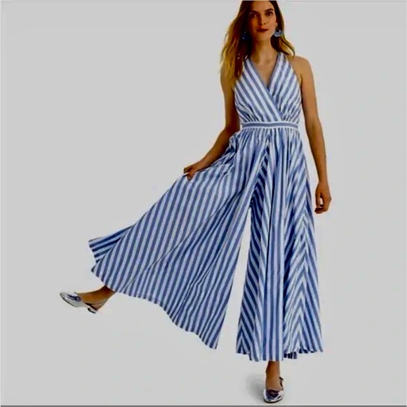 J. Crew Pants - J. Crew Blue and White Striped Jumpsuit